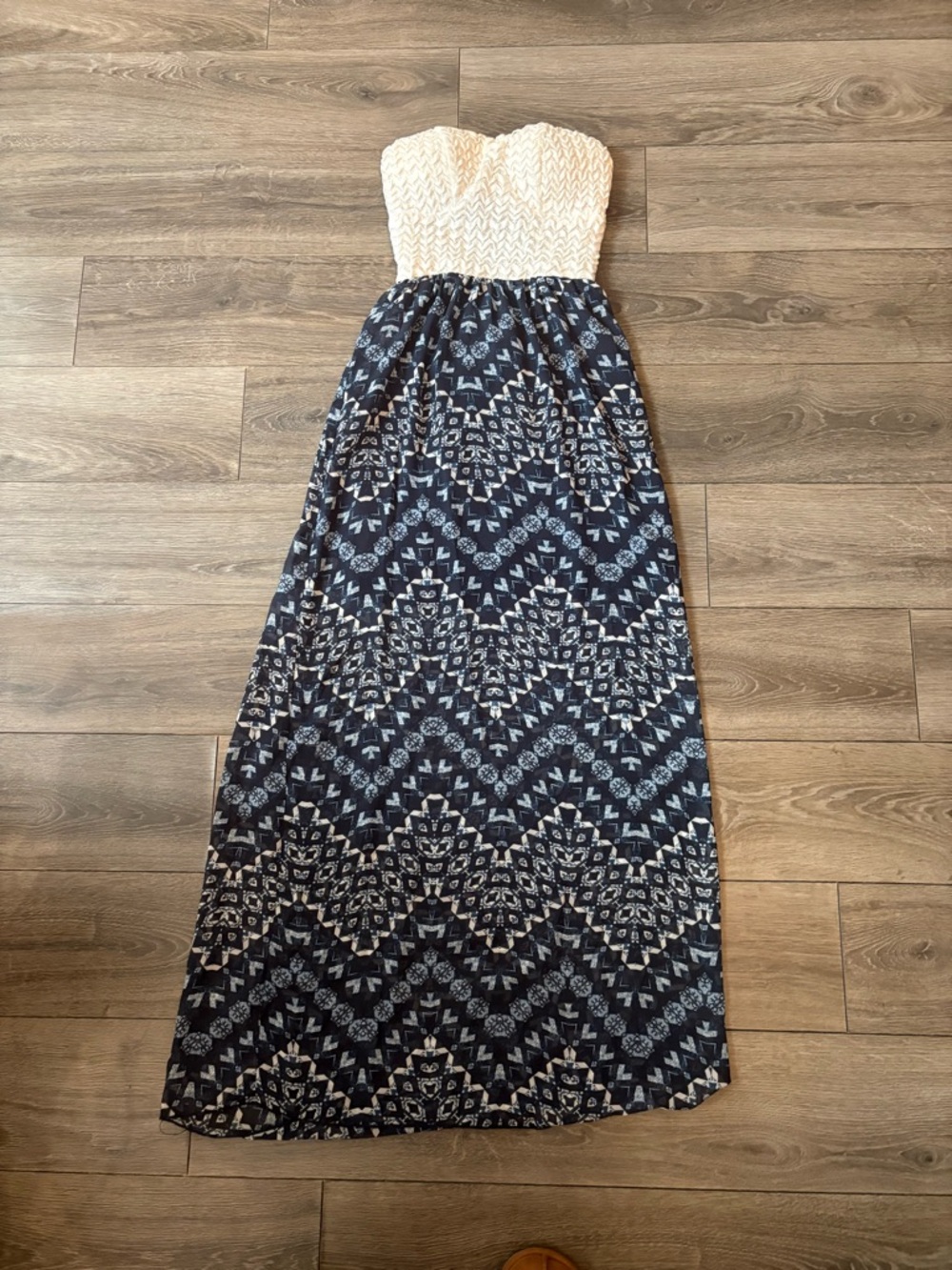 Charlotte Russe Cream Strapless Sundress